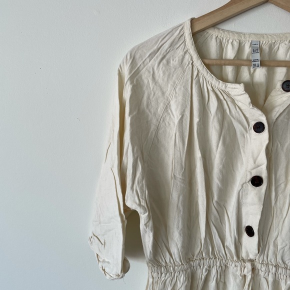 Zara TRF Midi Cream Dress Size Medium - Picture 4 of 11